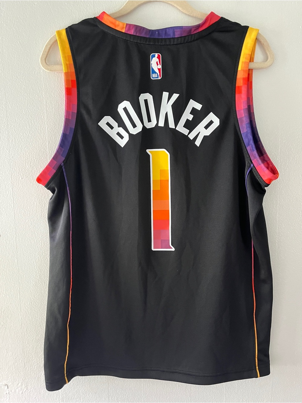 NBA Black Devin Booker Gradient-Trim Jersey